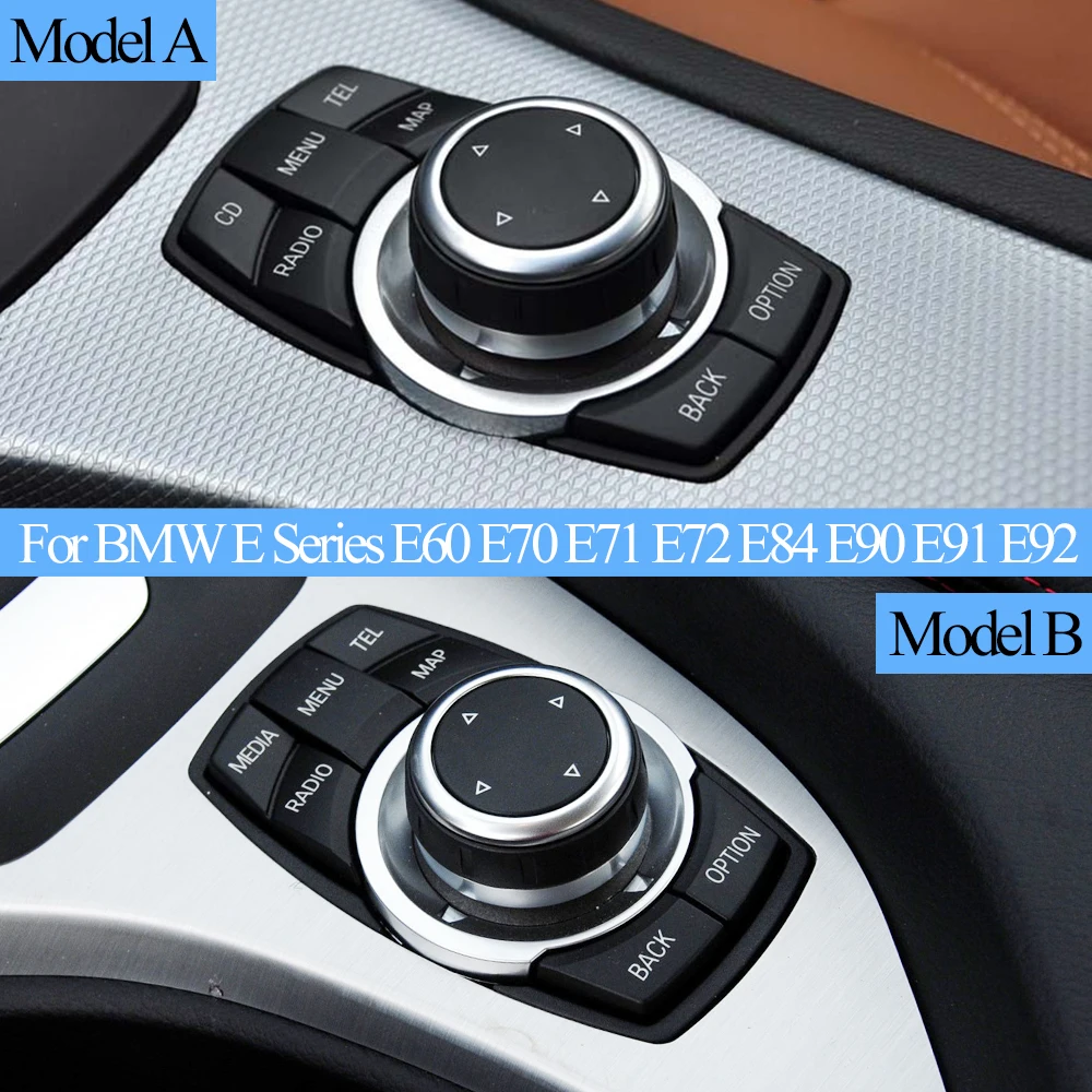 Car Console Multimedia Control Knob Button Cover For BMW 1 3 5 X1 X5 X6 Series E87 E90 E91 E92 E60 E84 E70 E71 E72 65829240956