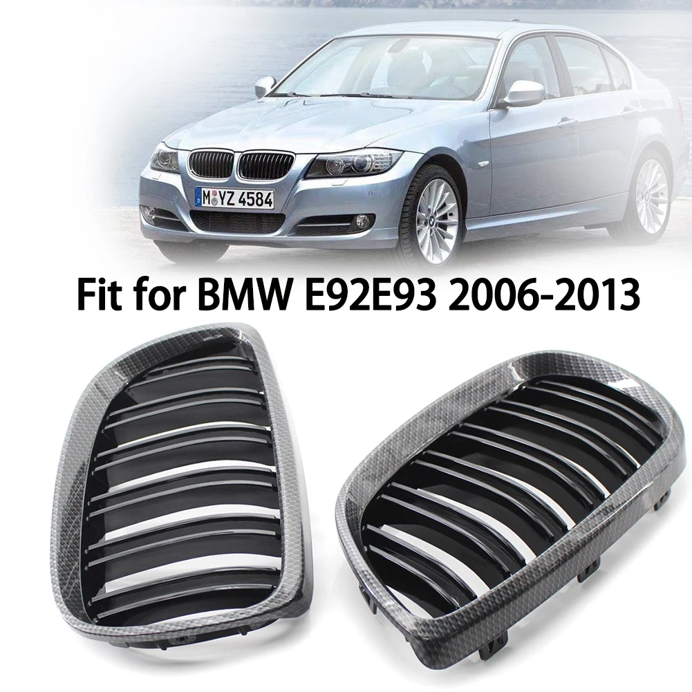 Carbon Fiber Printed Style Kidney Grille For BMW E92 E93 2006-2010 Pre-facelift 3-Series E90 Sedan M3 07-11 Coupe 07-13