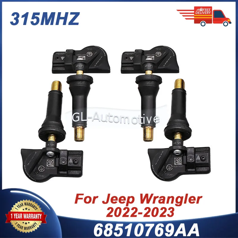 

1/4PCS 315MHZ 68510769AA TPMS sensor Tire pressure sensor For Jeep Wrangler 2022-2023