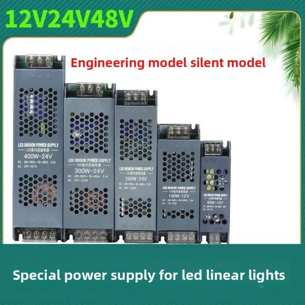 

Power Supply Adapter 5A 12A Lighting Transformer DC 12V/24V Ultra thin LED Strip Switch Driver Lamp 60W 100W 150W 200W 300W 400W