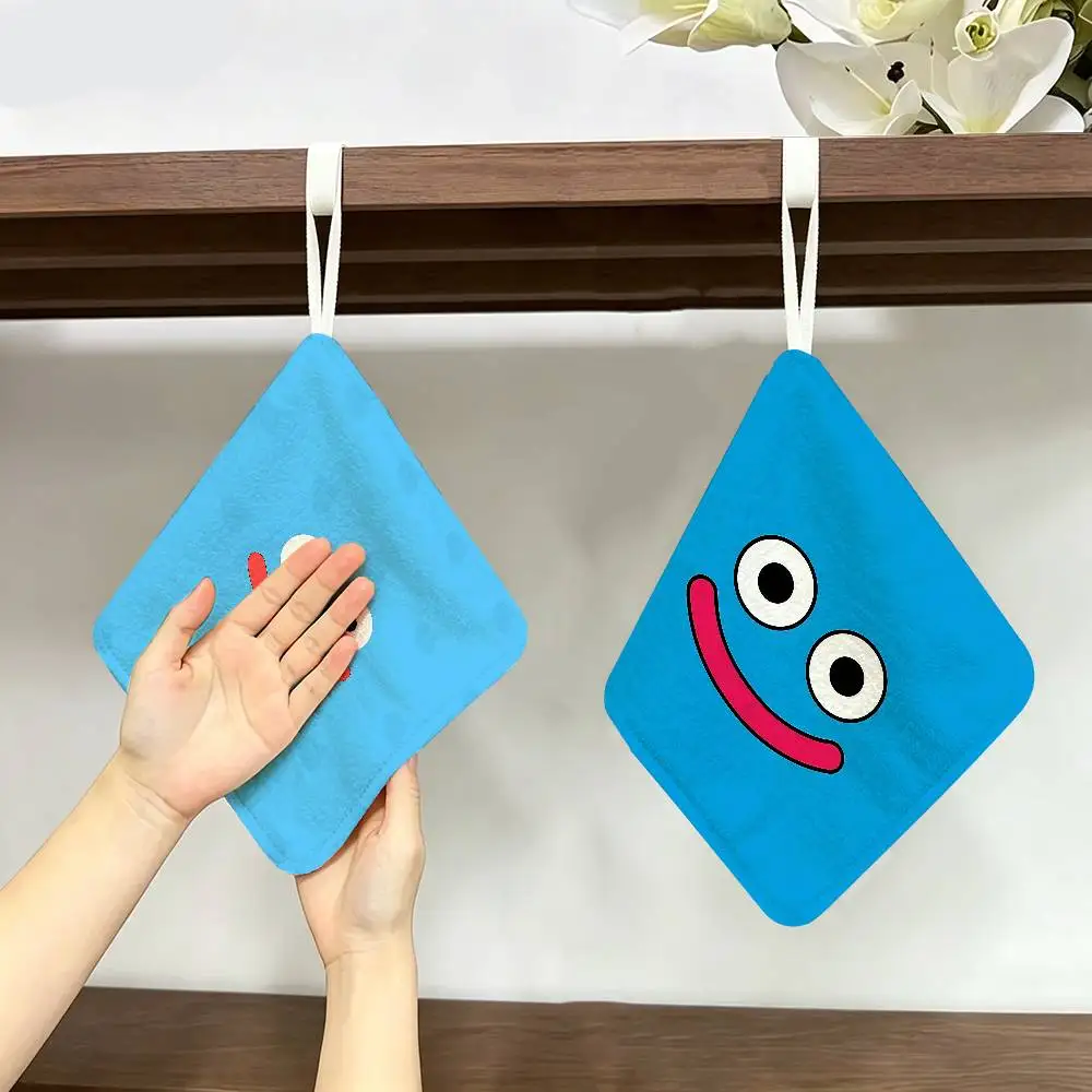 Dragon Quest Rocket Slime Hanging Kitchen Towel, Polyester Cotton Material, Wear Resistant Hand Wiping Towel for Home