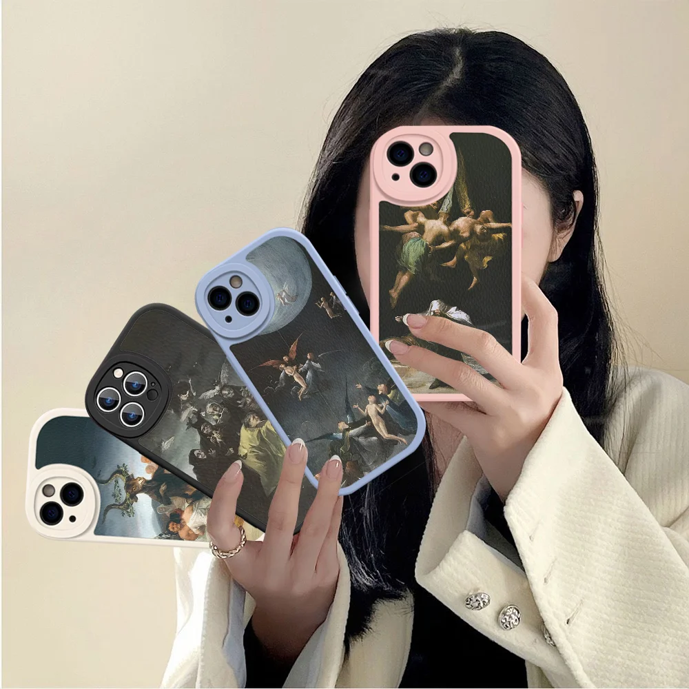 

Spain Francisco Goya Art Phone Case Hard Leather For iPhone 15 14 13 12 Mini 11 14 Pro Max Xs X Xr Plus Fundas