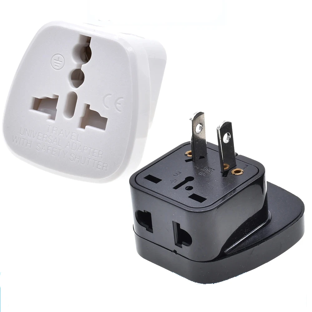 

1PCS/10A 2 in 1 Universal Italy Israel India EU AU UK CN to US Japan Travel Adapter Plug America Canada Thailand Plug Converter