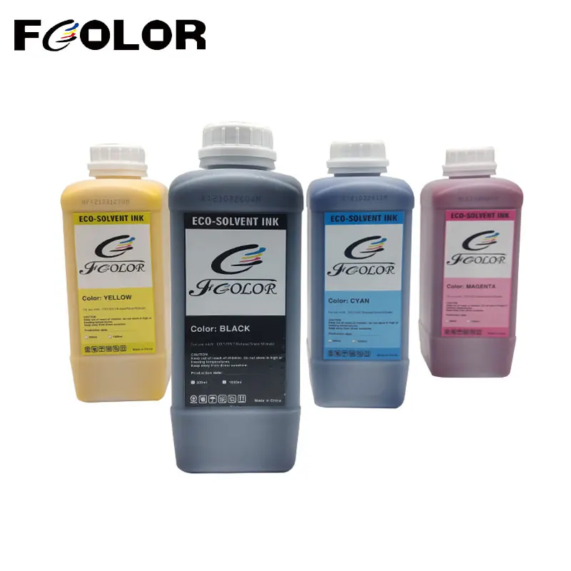 Fcolor 1000ML/Bottle 4 colors Outdoor Eco-Solvent Ink For Epson I3200 XP600 Eco solvent Printer Outdoor Banner Printing  Ink