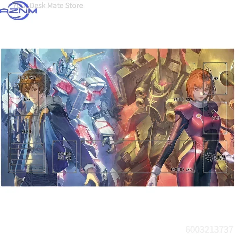 Gundam TCG GCG Playmat Mousepad, Rubber Non‑Slip Card Game Desk Mat, Purple Space Mecha Design Trading Card Play Mat for Table G