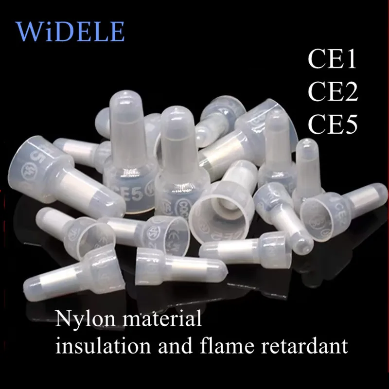 50/100/500/1000 PCS CE1 CE2 CE5 Closed End Crimp Caps Electrical Wire Cable Terminals Connectors