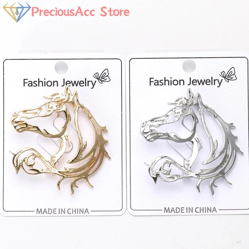 الحيوان الجوف الحصان بروش للنساء الرجال شخصية بسيطة سبيكة السلس دبوس دبابيس ملابس عصرية مجوهرات اكسسوارات هدية #1