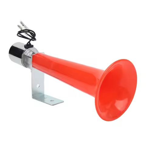 180DB Red Air Horn Universal Purpose 12V/24V Caravan Pressure Whistle Horn Trumpet for Cars Trucks SUVs Motorcycles