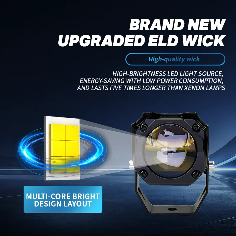 For Waterbird ADV Motorcycle & Electric Vehicle, Integrated LED Auxiliary Light with External Cutting-Line High Beam for Road La