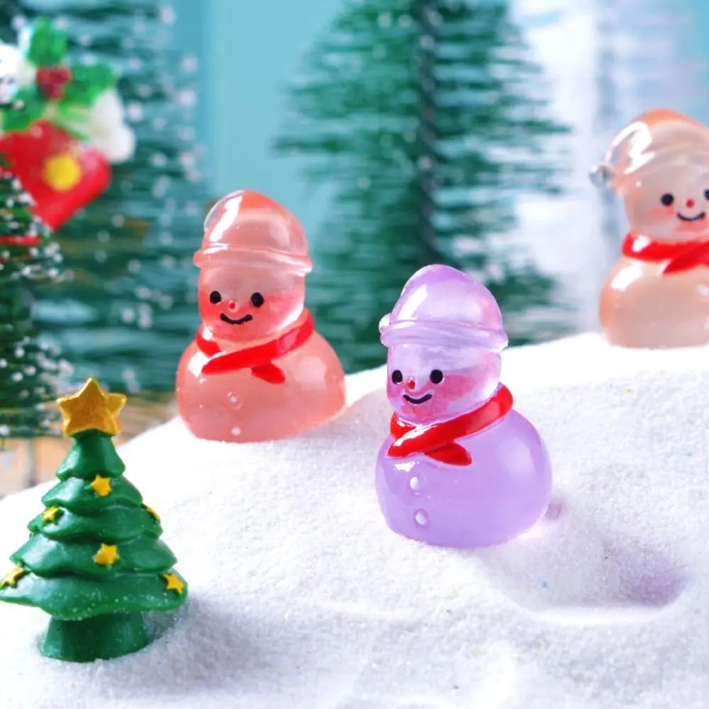 Светящиеся-фигурки-снеговика-миниатюрные-серебристые-мультяшные-снеговики-микропейзажные-украшения-для-рождественского-декора-комнаты-аксессуары