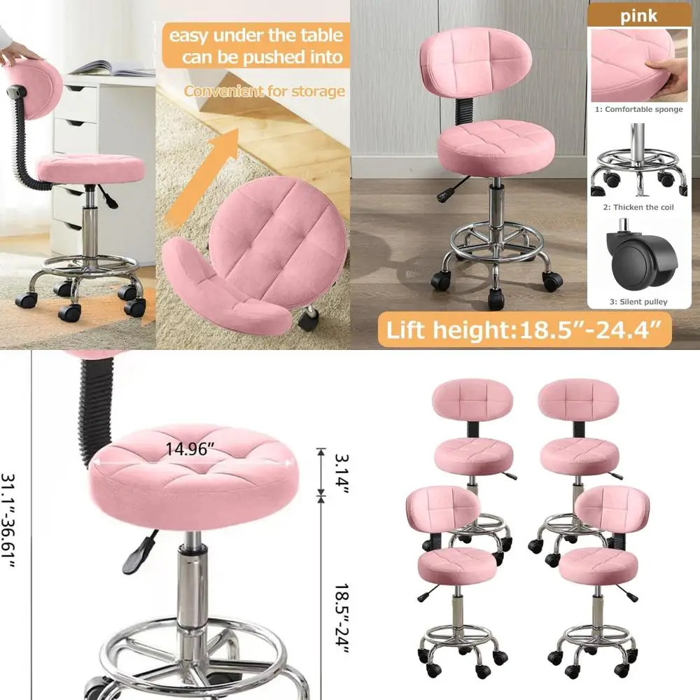 

Регулируемый поворотный офисный стул с подставкой для ног, набор из 4 шт. для домашнего и рабочего использования