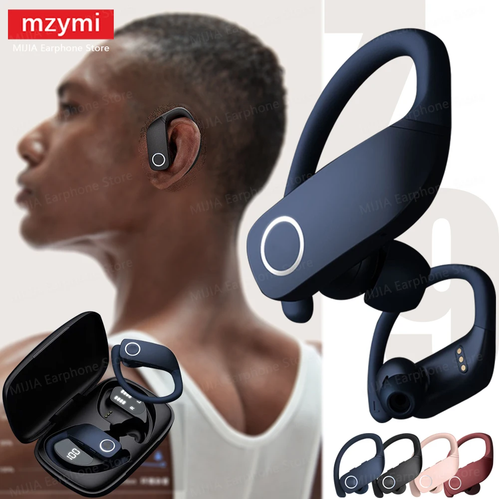 

mzymi Z9 Wireless EarHook Headset TWS Bluetooth Stereo Touch Control Sport Headphone LED Digital Display Earphone For XIAOMI