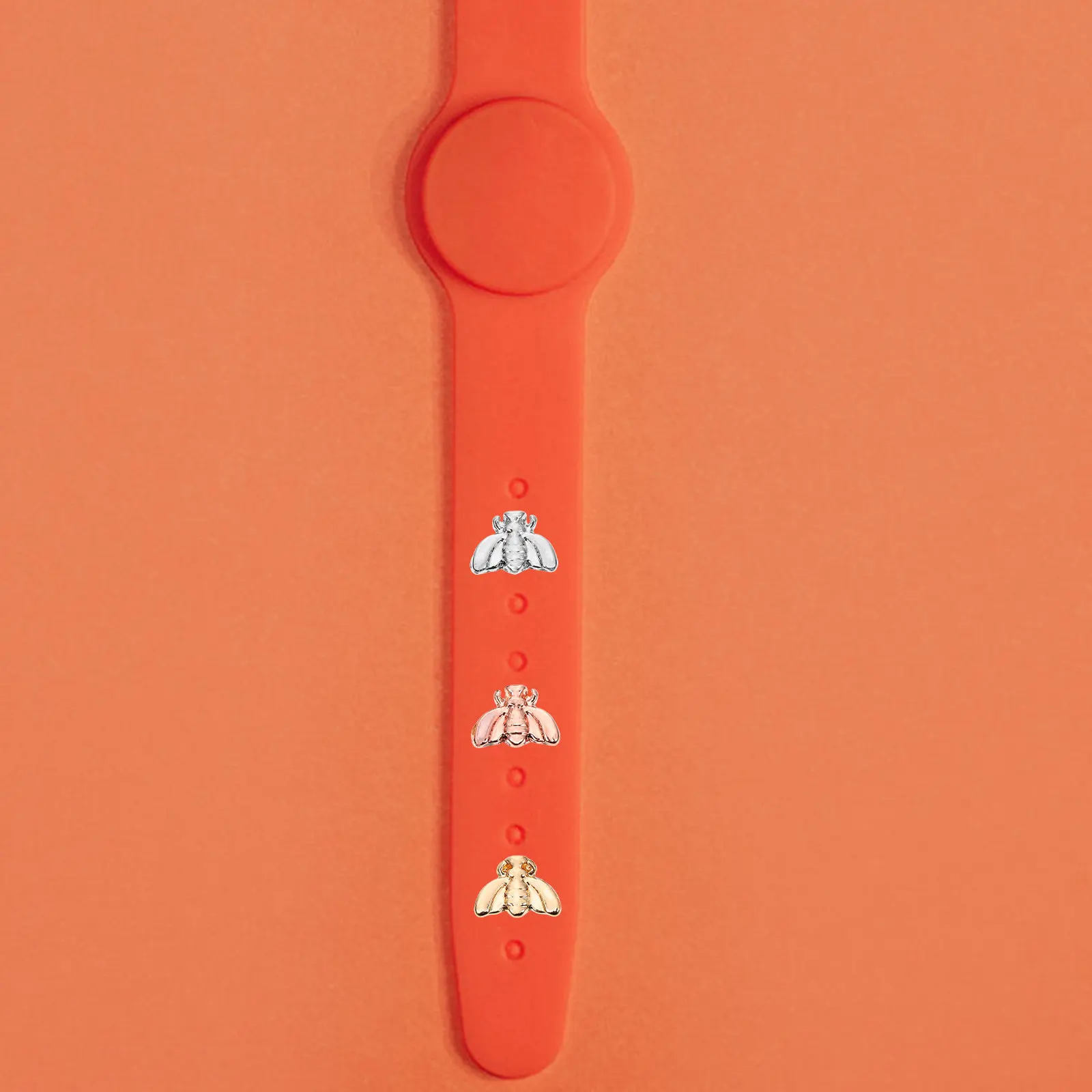 3pcs Zinc Alloy Bee Watchband Charm for Silicone Straps – Fade-Resistant, Delicate Design Decorative Buckle