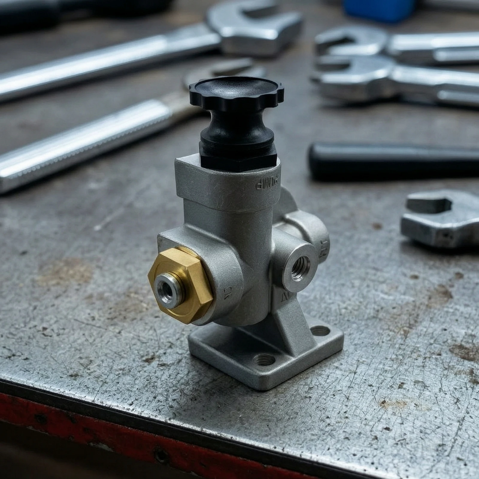 Hand Primer Pump Mechanical Fuel Pump with Knob Heavy-Duty for Mechanics, Compression-Ignition Engine Maintenance, Repair Shops
