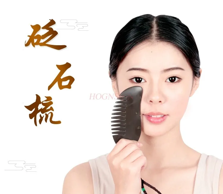 

guasha scraper Bianstone massage comb leg scraping board head meridian comb health hair treatment comb anti-bird-shaped comb