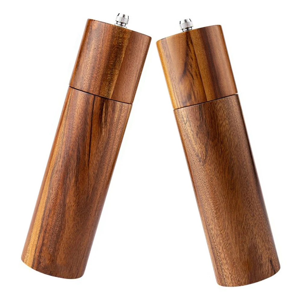 

1 Set Elegant Manual Pepper Grinder Wooden Design Spice Grinding Tool Kitchen Supplies