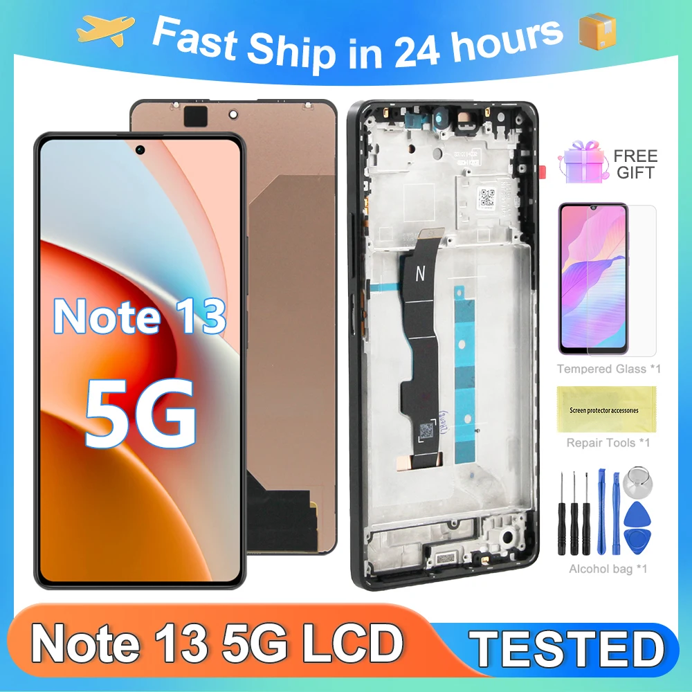 OEM For Xiaomi Redmi Note 13 5G For 6.67''Redmi Note13 5G 2312DRAABC LCD Display Touch Screen Digitizer Assembly Replacement