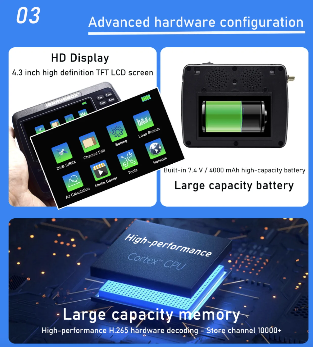 V10 Finder Max H.264/H.265 10 Bit Decoding HD 1080P 4.3 LCD DVB-S2/S2X Satellite Finder Signal Meter Satellite Finder vs v8