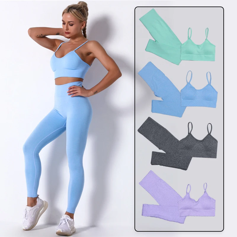 Seamless Women Yoga Set Workout Sportswear Tracksuit Gym Clothing High Waist Sport Outfit Fitness Crop Top High Waist Leggings