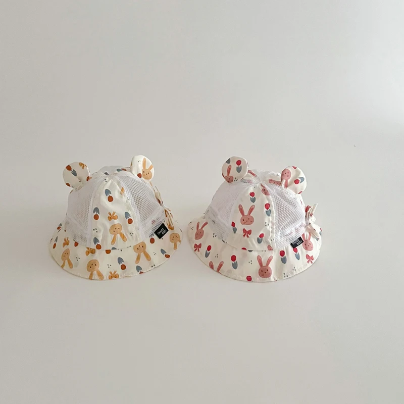 

Summer Baby Hats Cartoon Rabbit Breathable Mesh Caps For Kids Girls Boys Children Sun Hat Fisherman Cap