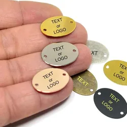 2pcs Trendy Accessories Custom Clothing Metal Tag Personalized Name Engraved Clothing Label Stainless Steel Bag Cap Logo