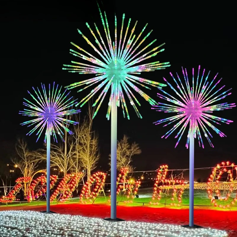 

LED outdoor digital lights colorful lawn landscape lighting park square pole garden lights gift