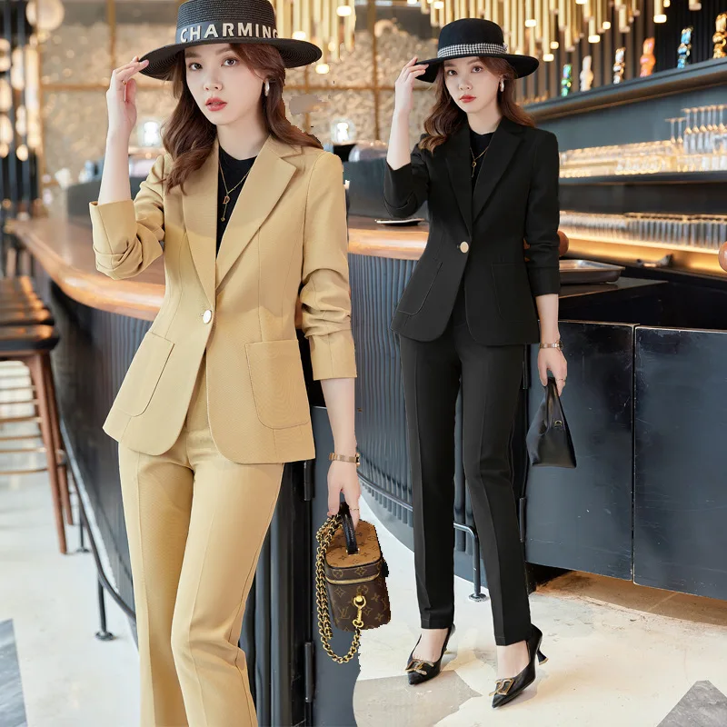 

Black Slim-Fit Suit Jacket for Women Spring and Autumn 2023 New High-Grade Temperament Small Suit Business Suit Overalls