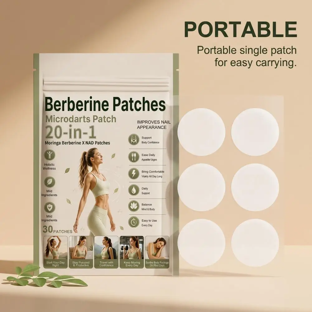 Nano Microneedle Berberine Patch Skin Sticker Auxiliary Patch NAD+ Moisturizing Natural Gentle for Women Men Daily Body Care
