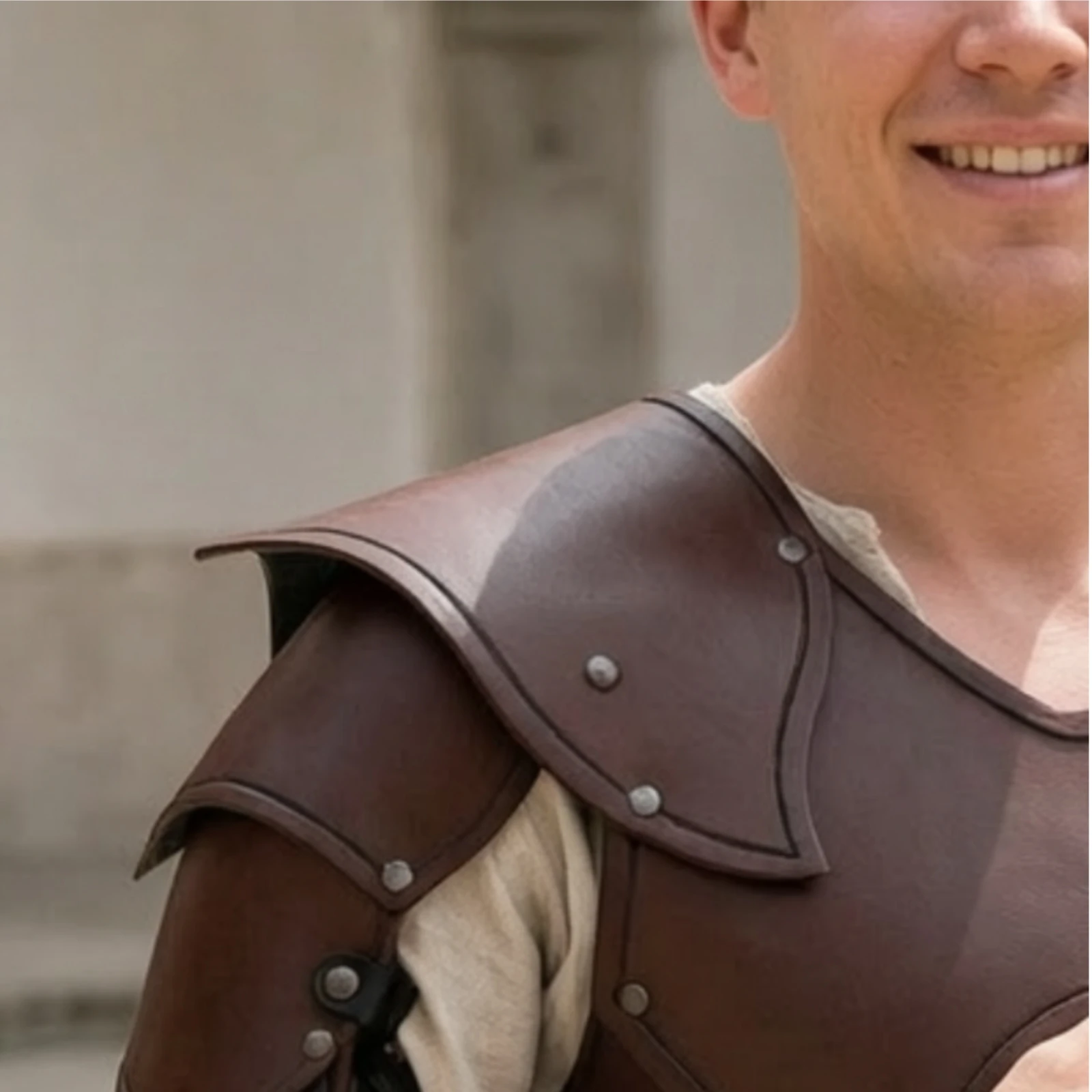 Leather Protective Gear with Shoulder Guards Lightweight Medieval Breastplate Long-Lasting Costume Vintage for Cosplayers, LARP
