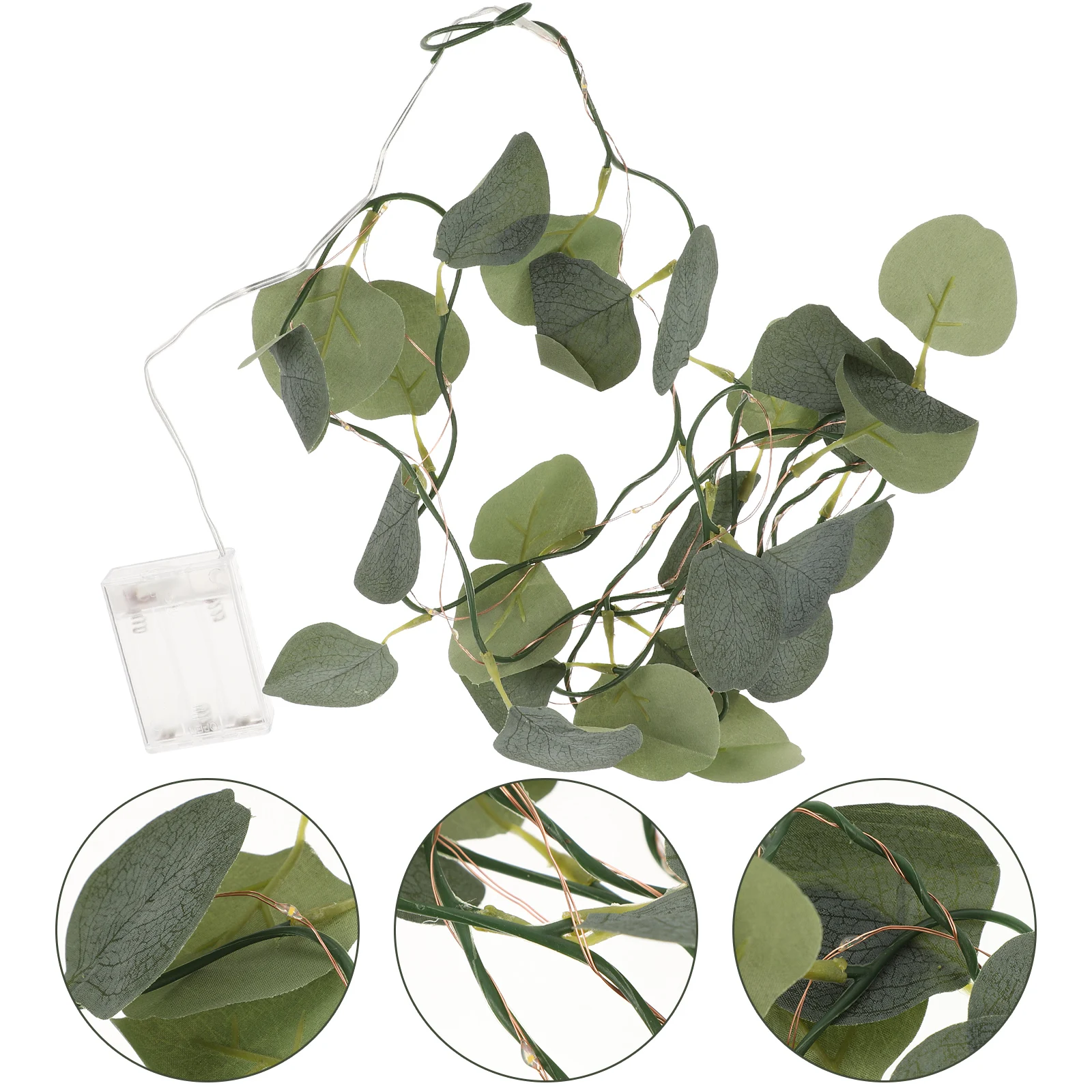 

Eucalyptus Leaf Lamp Garland PVC Artificial Greenery Decoration LED String Light Bedroom Party Wedding Christmas