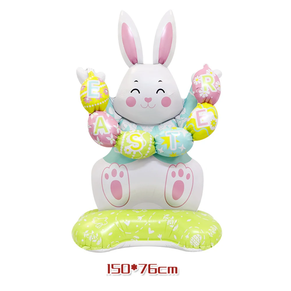 Nette Cartoon Weiß Hase Aluminium Folie Ballons Kaninchen Frohe Ostern Party Dekoration Lieferungen Kinder Favor Geburtstag Party Geschenk – Detail 2