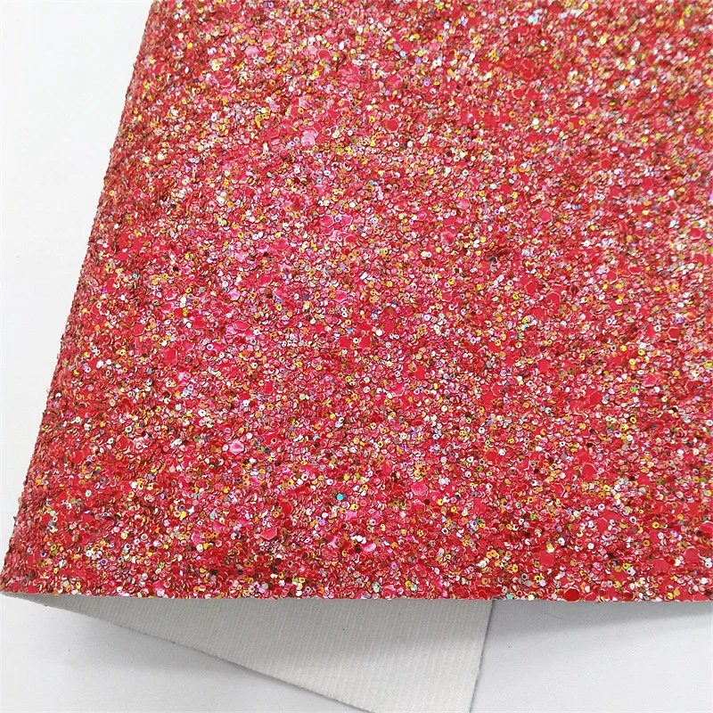 Rot Glitter Leder Blätter Streifen Gedruckt Glitter Faux Leder Ostern Eier Benutzerdefinierte Glitter Leder Für Bogen DIY 21x29CM Q1697