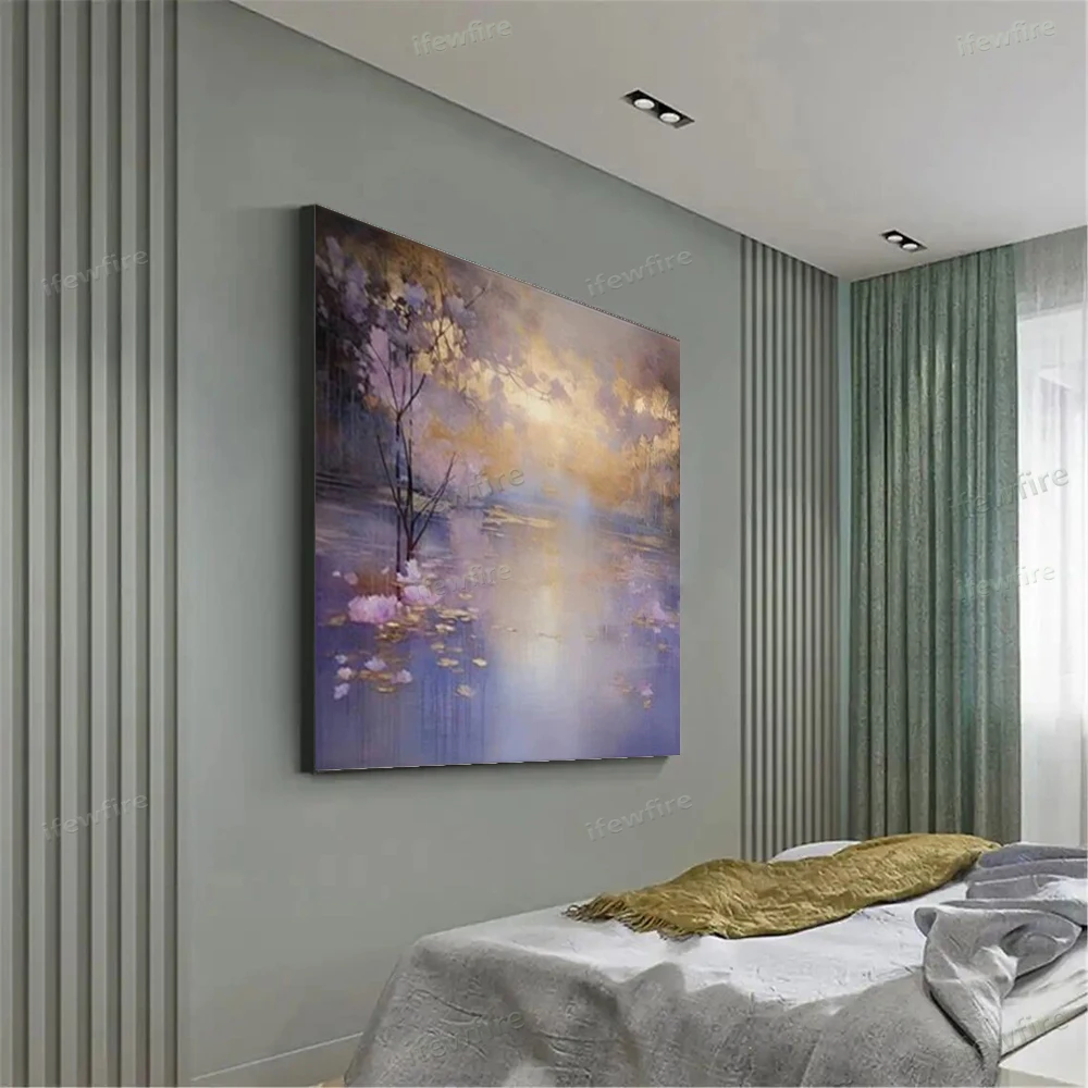 

100%Hand-painted oil painting abstract gold leaf woods implying wealth and noble canvas painting modern home decoration painting