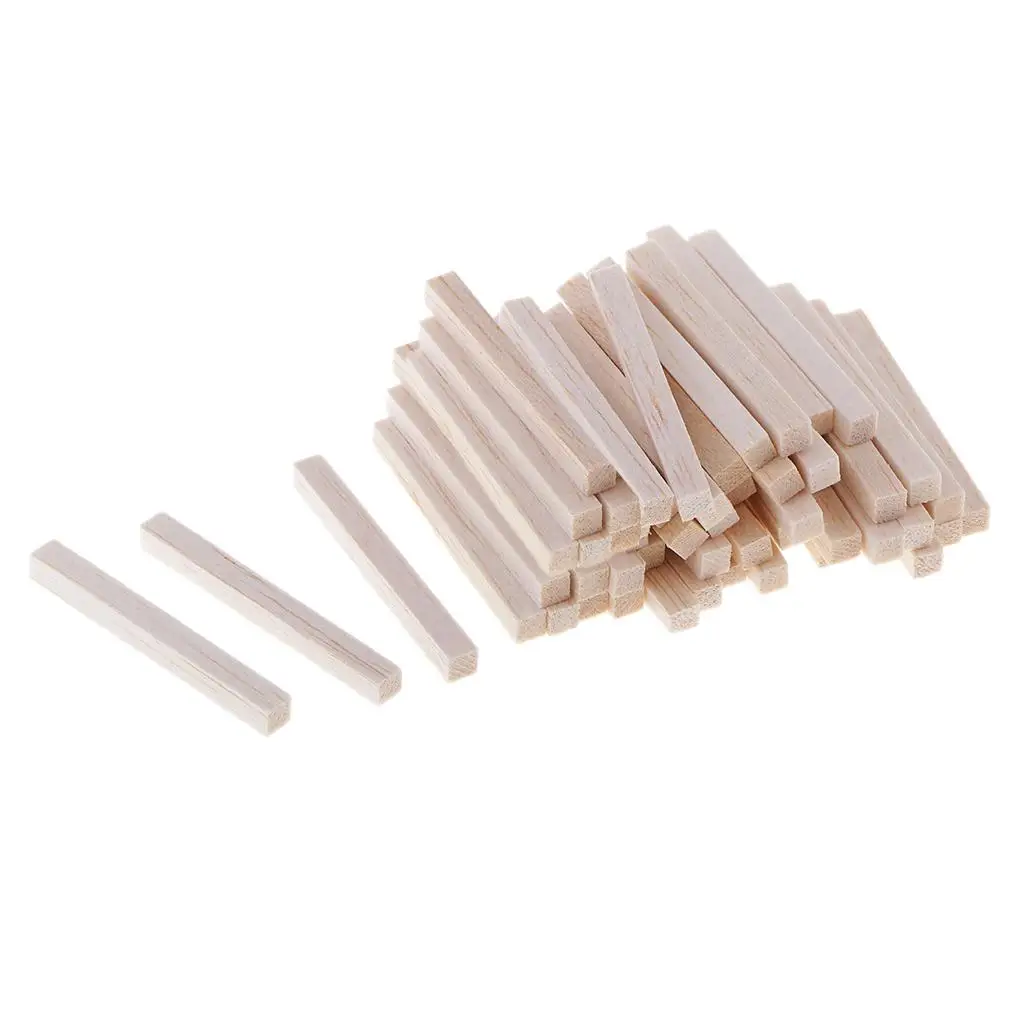 Balsa Hout Blokken Diy Modellering Ambachtelijke Materialen 60 Stuks 5X5X50Mm