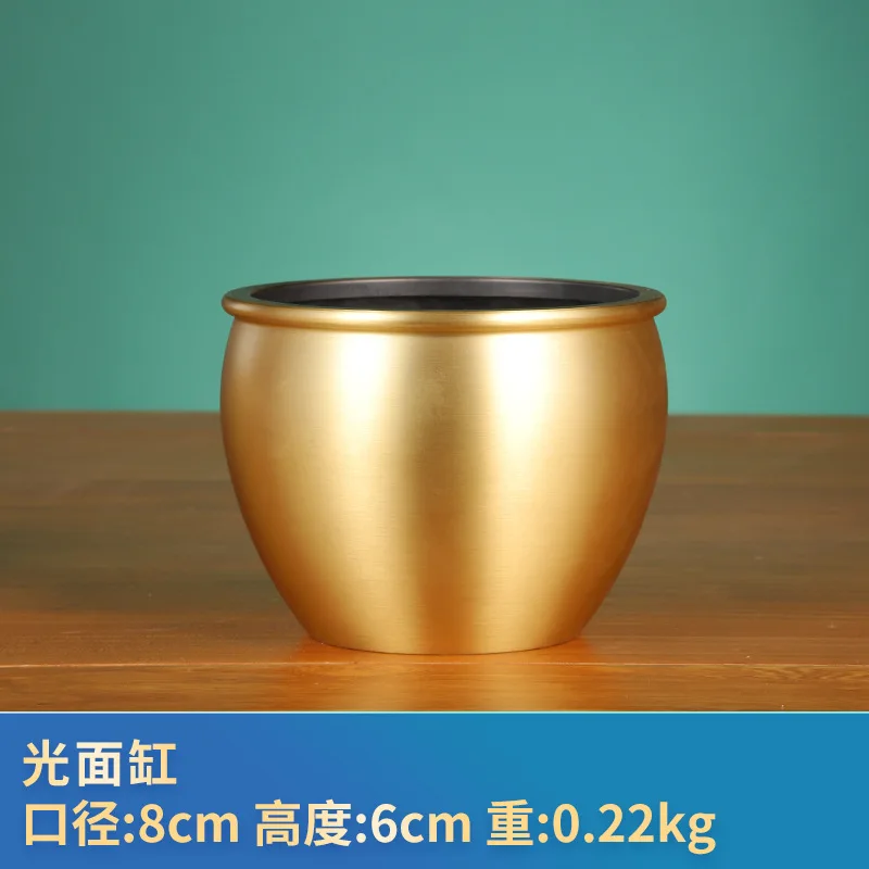 Ornament Smooth Head Forbidden City Double Lion Copper Cylinder Home Craf