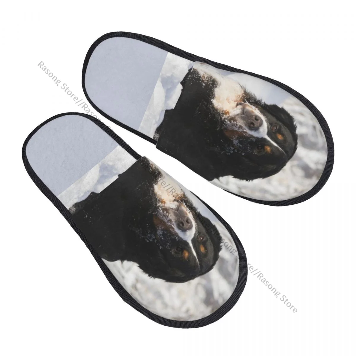 Fur Slipper For Women Men Fashion Fluffy Winter Warm Slippers Bernese Mountain Dog Winter House Shoes