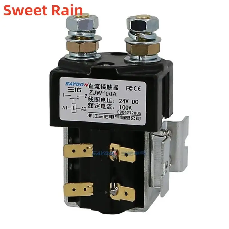 SAYOON 100A DC Contactor CZW100A ZJW100A SW80 Power Relay 12V 24V 36V 48V 60V 72V for Car Electric Forklift Trucks Ships Battery