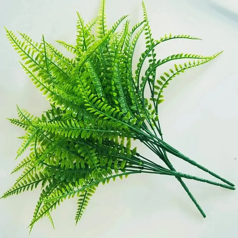 1PC Handmade Plants Ferns Green Leaves Simulated Flowers Plants Wedding Homes Dining Table Decorations