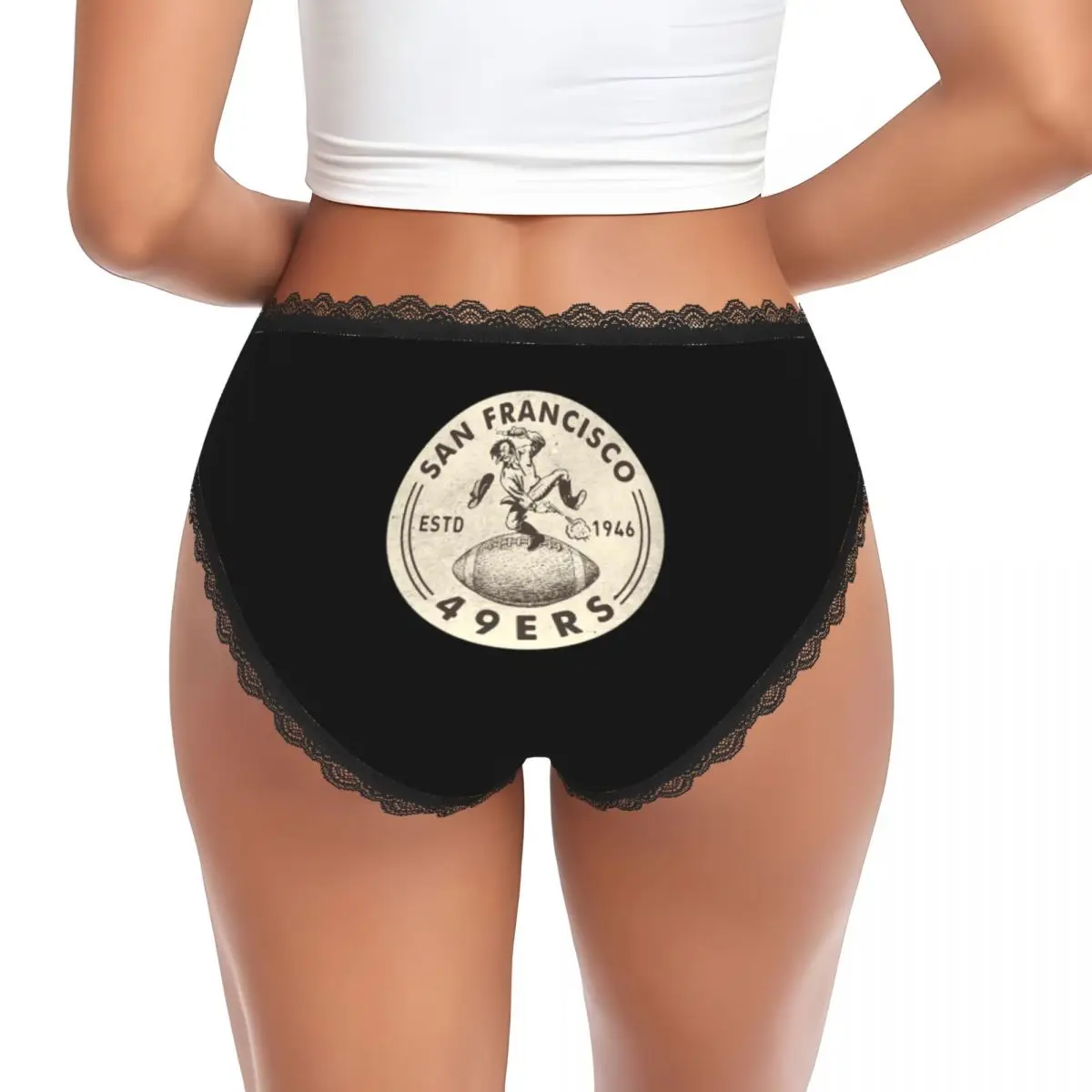 Custom Vintage San Francisco 49ers By Buck Panties Briefs Women's Comfort Briefs Underwear Breathable Female Underpants
