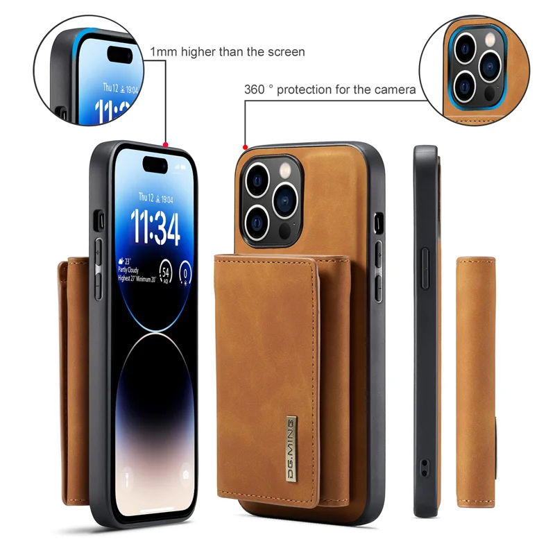 For iPhone 14 Pro Max 13 12 11 Pro Max Plus XS X XR 8 7 Deluxe Leather Business Magnetic Wallet Shock proof Cell Phone Case