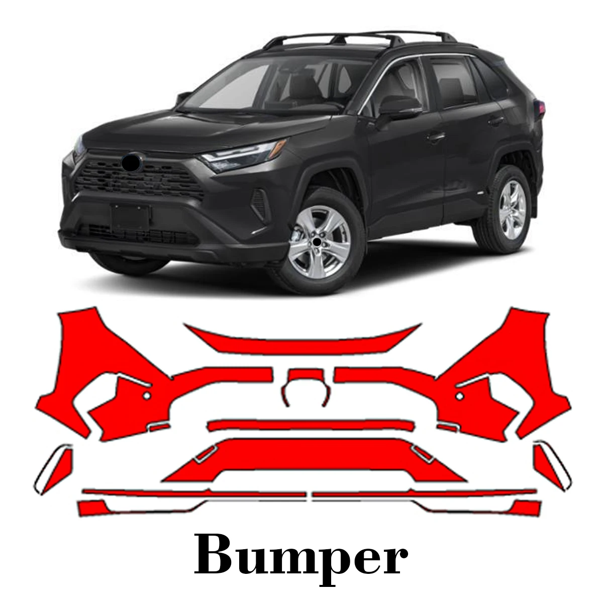 

Car Precut Paint Protection Film Front Bumper Anti-scratch Exterior TPU PPF For Toyota RAV4 Prime 2021-2025