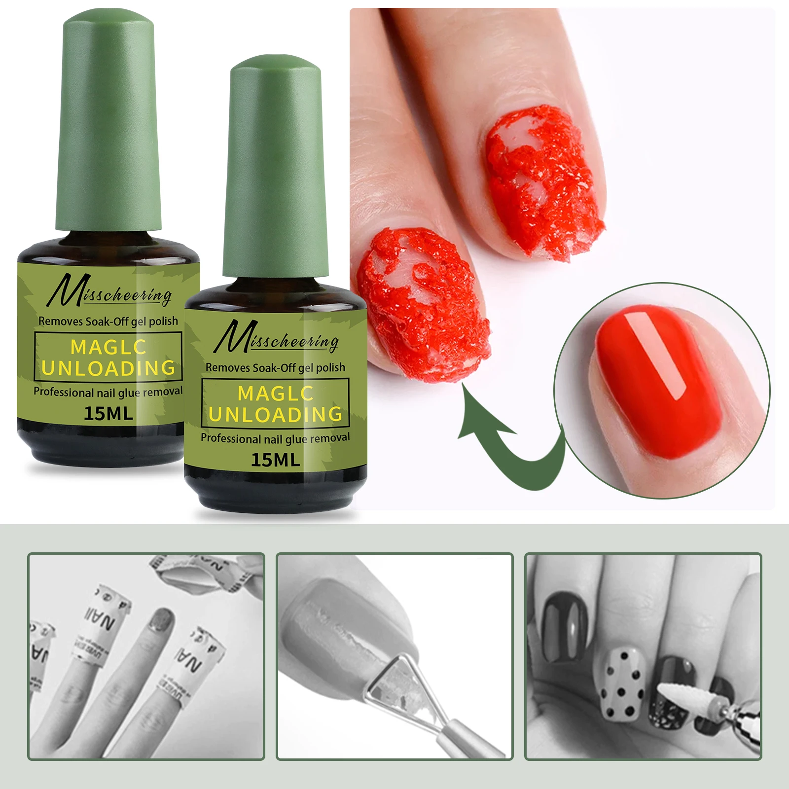 2 قطعة طلاء جل الأظافر السحري السريع يزيل الأشعة فوق البنفسجية بسهولة وسريع خلال 3-5 دقائق شبه دائمة أدوات إزالة فن الأظافر #3