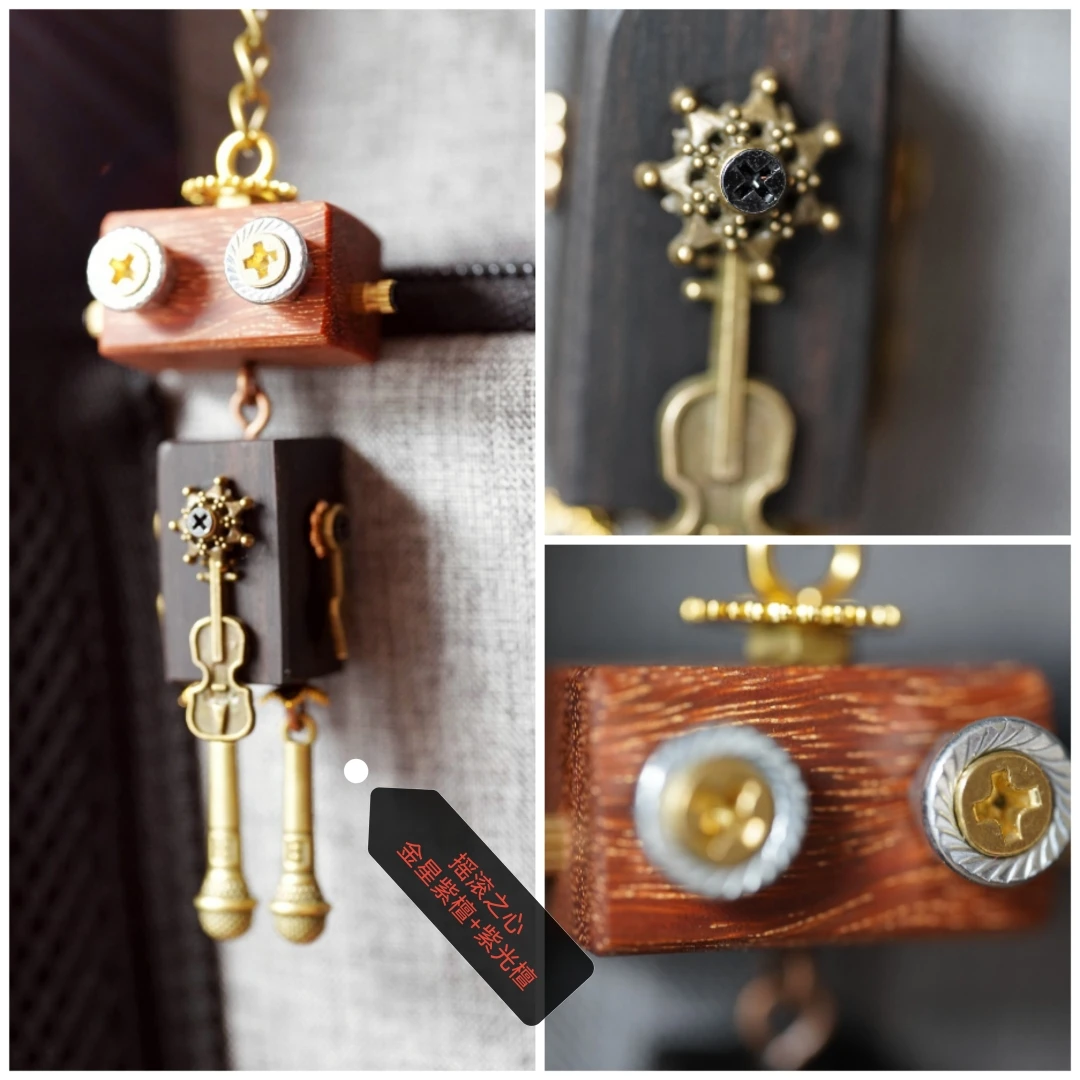 

Heart Of Rock, Sandalwood Boutique, Punk Robot Pendant, Keychain, Bag Pendant Diy Accessories