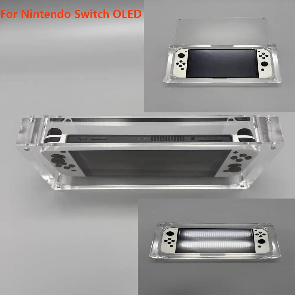 

High Transparency Acrylic Magnetic Cover Console Storage Box For Nintendo Switch OLED Console