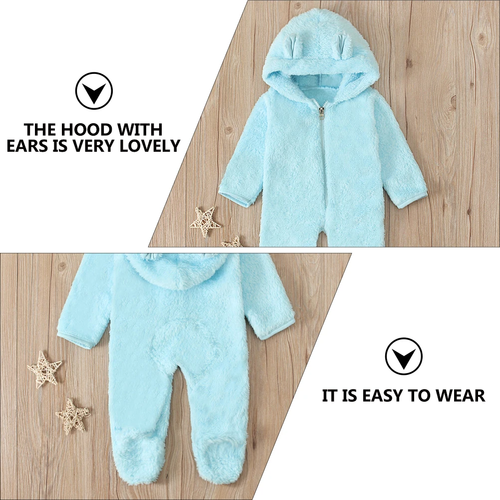 

Hooded Velvet Garment Newborn Coat Baby Warm Jumpsuit Romper for Winter Bodysuit
