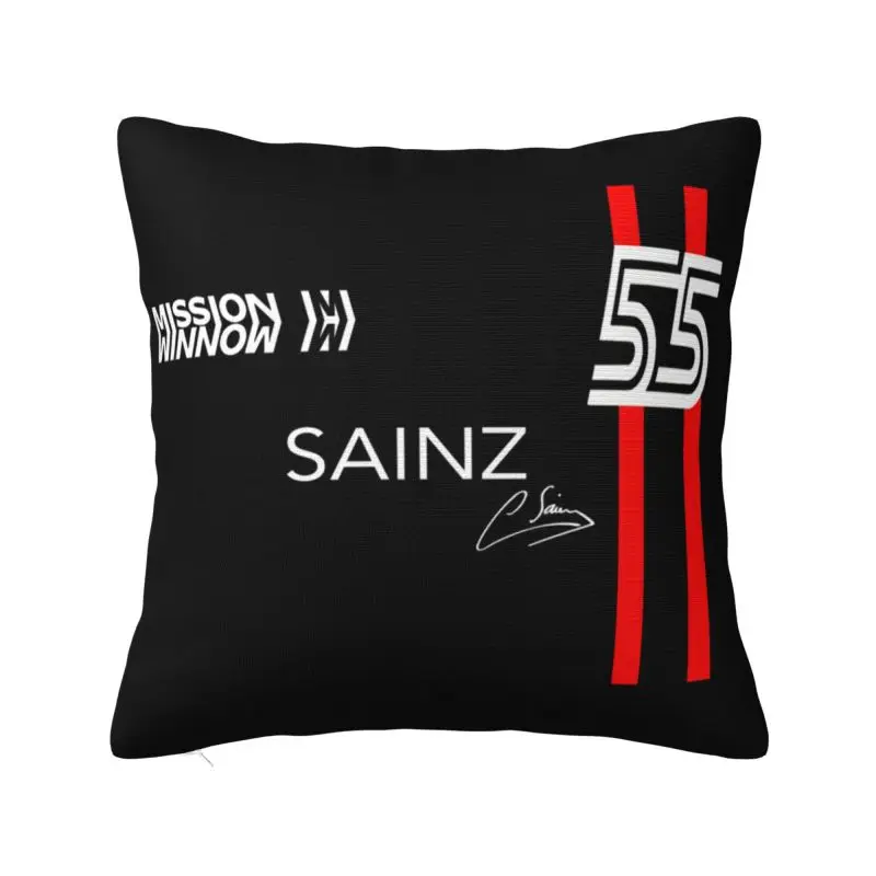 Custom Carlos Sainz 55 Formula Racing Driver Cushion Covers Velvet Modern Pillows