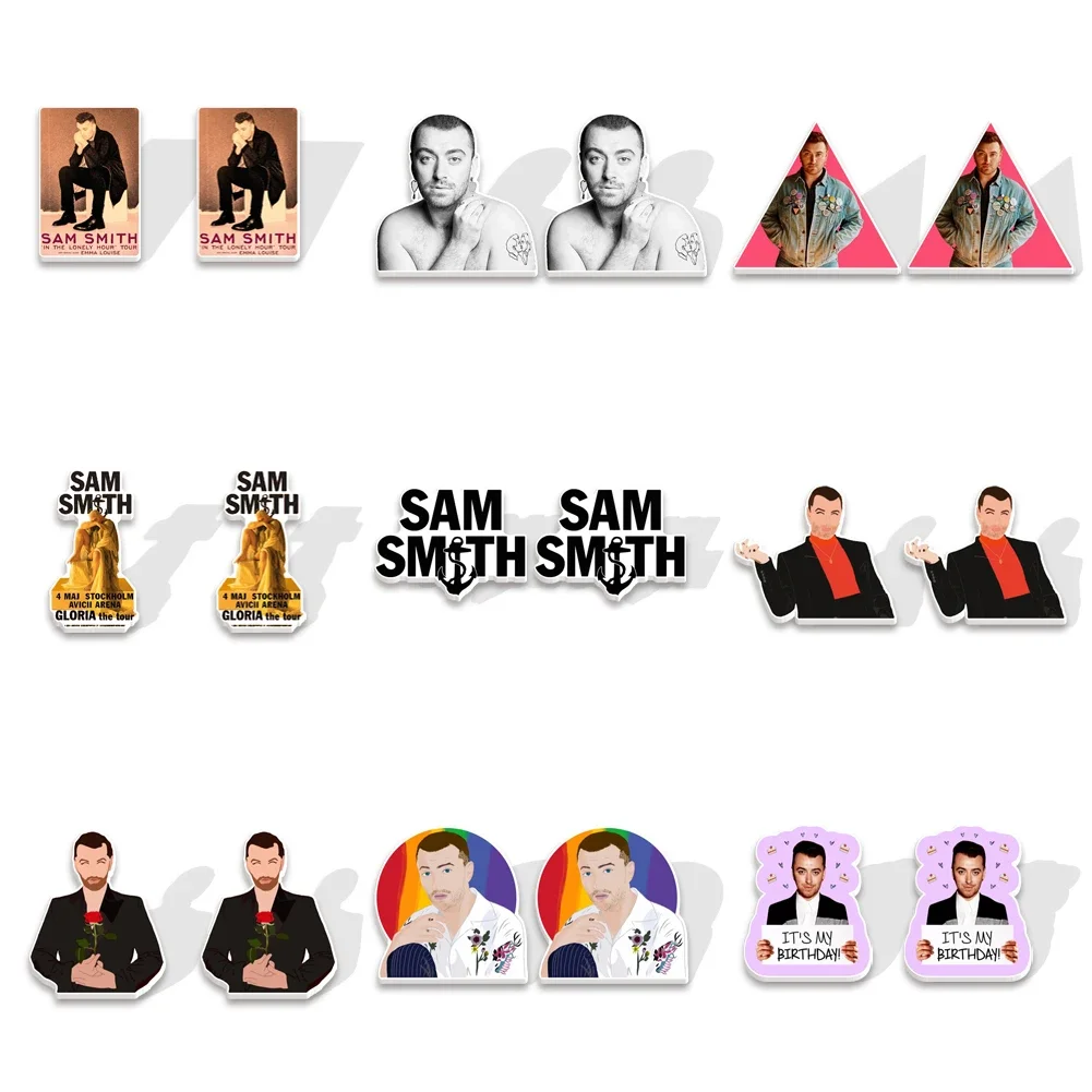 

Star singer Sam Smith Print Resin Earrings Cartoon Earrings for Women Gifts Children