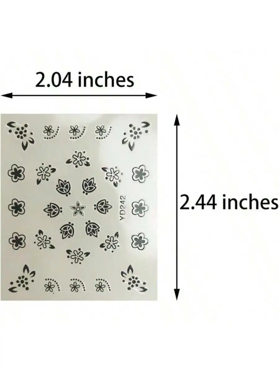 90枚入りミックス3Dミニフラワーネイルアートステッカー、女性と女の子のためのネイルアート用品、粘着式ネイルアートデカール