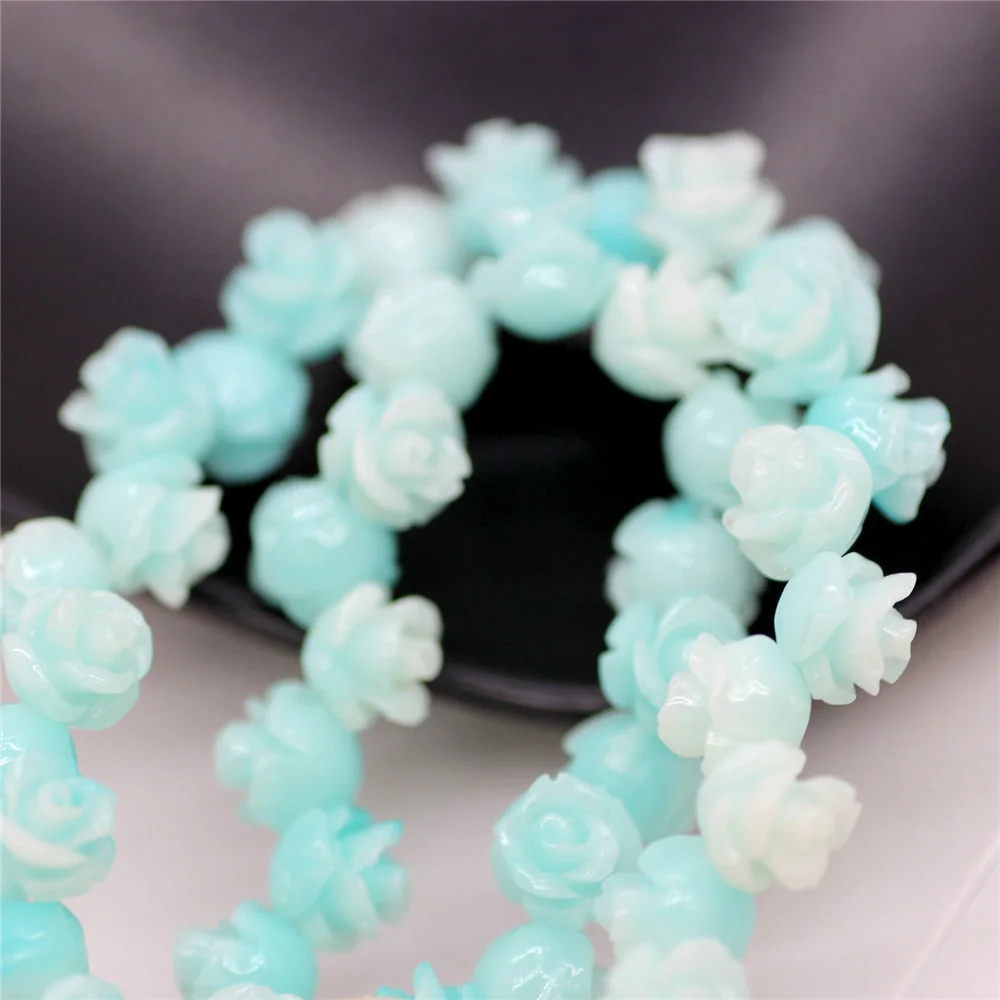 20PCS/Lot 6mm Mini Rose Beads Shell Powder Spacer Beads Loose DIY Necklace Bracelet Hair Jewelry Making Accessories