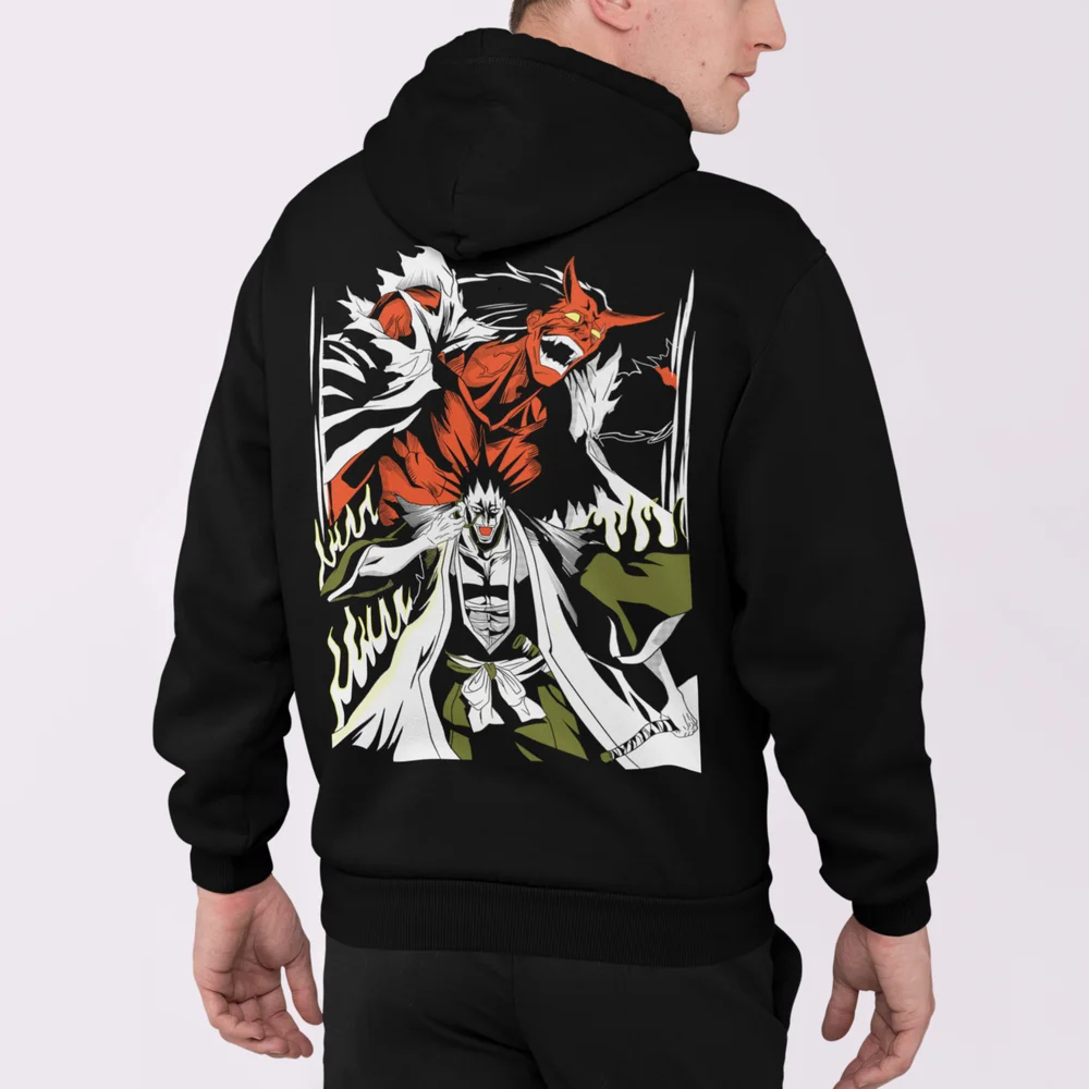 

Zaraki Kenpachi Hoodie Bleach Sweatshirt Black Anime Manga Hoodie All Size